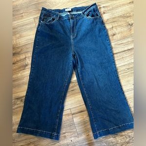 Wide leg Refinity jeans by City Chic SZ 18 dk blue wash.